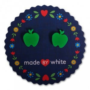 Apple Earrings Green by Made by White