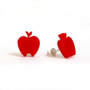 Apple Earrings Red by Made by White