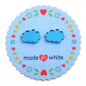 Blue Mirror Cloud Earrings by Made by White