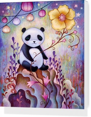 Panda Naps by Jeremiah Ketner Stretched Canvas