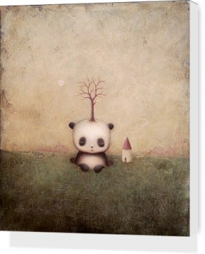 Rise Of The Giant Panda by Paul Barnes Stretched Canvas