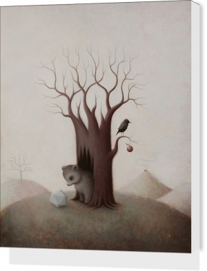 Bewildered Bear by Paul Barnes Stretched Canvas Print