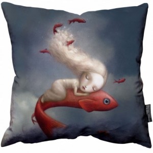 Nicoletta Ceccoli Fish Girl Pillow