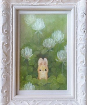 Clover Cuddles by Heather Gross with Frame