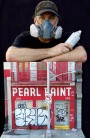 Artist Randy Hage with Pearl Paint Miniature Sculpture