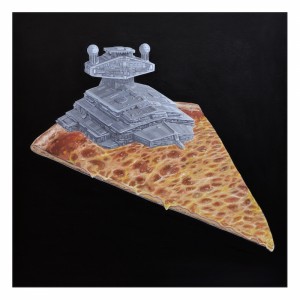 Super Cheesy Star Destroyer Cheese Pizza Print by Roland Tamayo