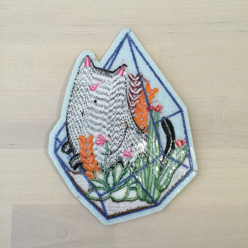 Terrarium Cat Patch by Natelle Draws Stuff