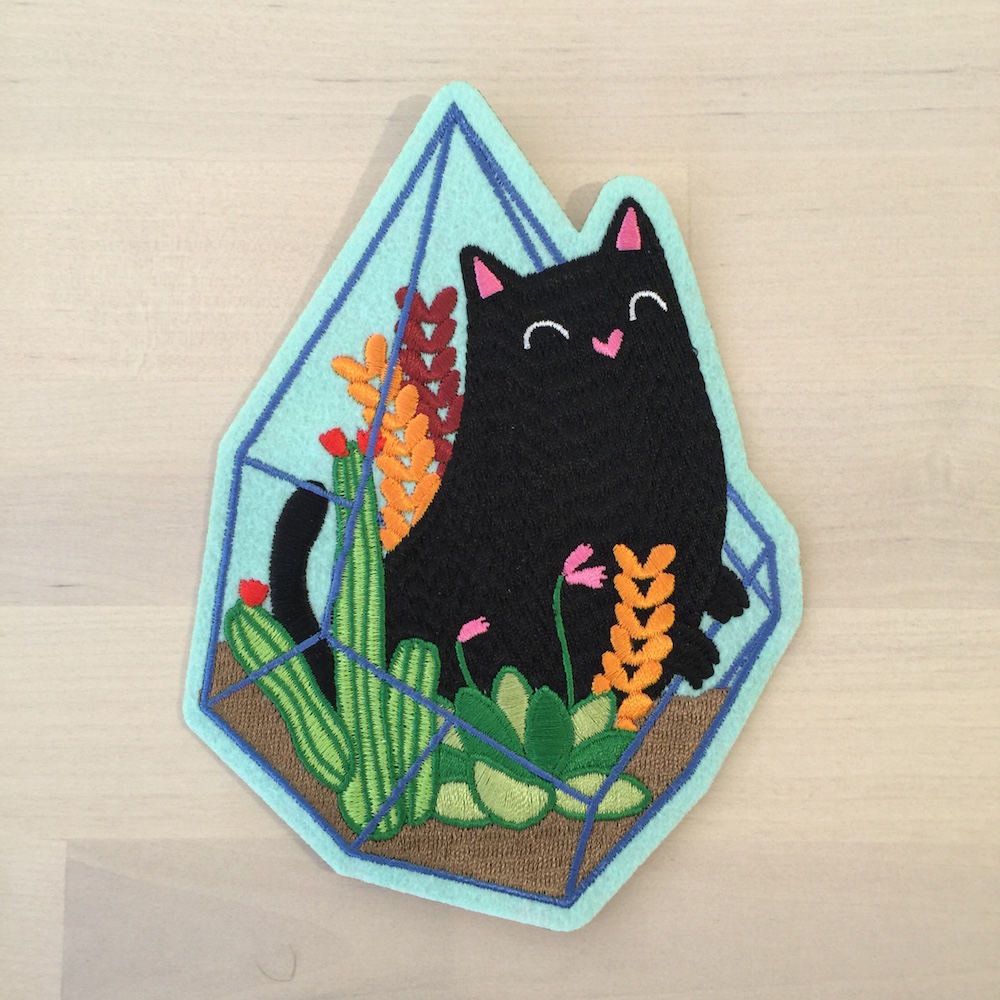 Terrarium Cat Patch by Natelle Draws Stuff