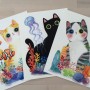 The Series of the Aquarium Cat Prints by Shanghee Shin Signed