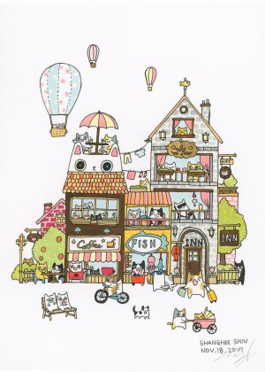 The Small Kitty Town by Shanghee Shin