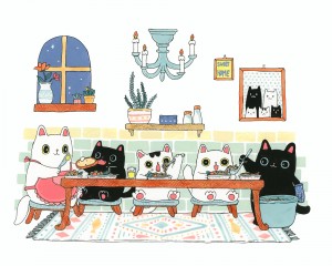 Stay Home Dinner Time by Shanghee Shin Print