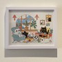Stay Home Family Moments by Shanghee Shin Original Drawing with Frame Front